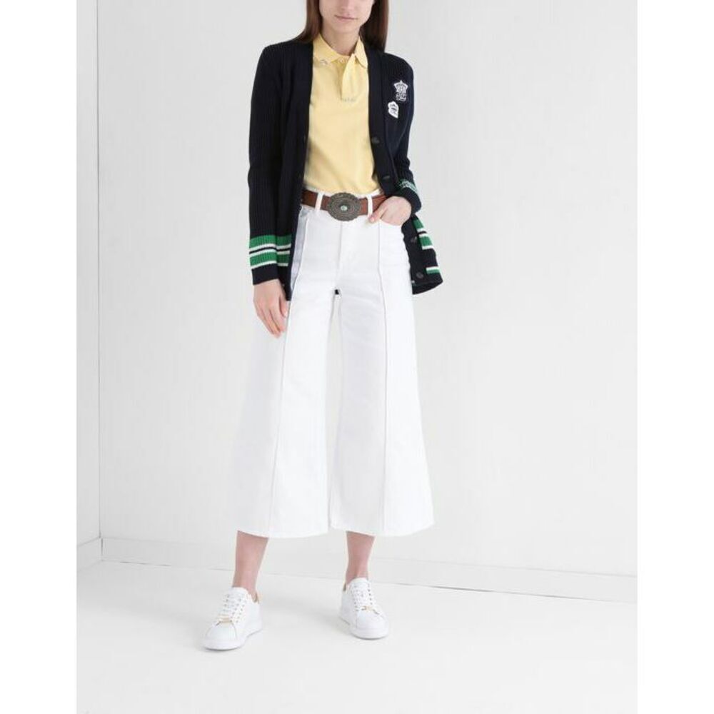 Polo Ralph Lauren Women's Wide Leg Crop Jeans In White Size 29 $280